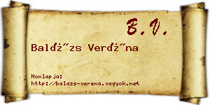 Balázs Veréna névjegykártya